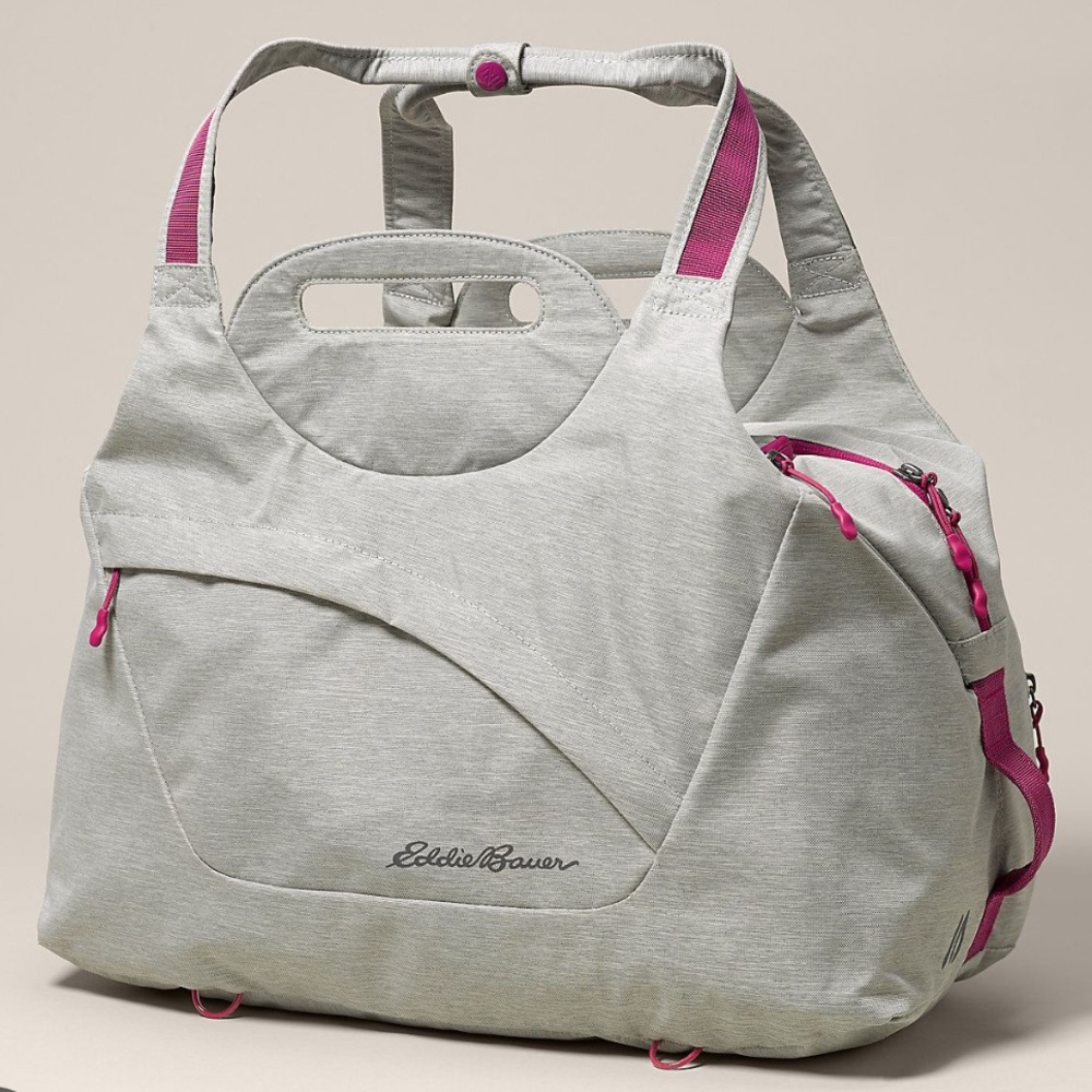 👟NWOT Eddie Bauer Zen Tote travel gym duffel TONS OF ORG FEATURES cinder htr